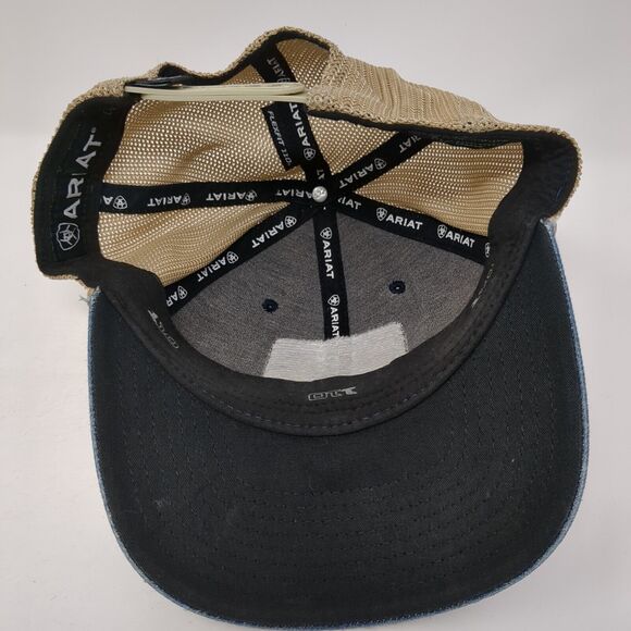 Ariat Patch Snapback Rope Trucker Hat Multi One Size Mesh Back Denim - Picture 6 of 9